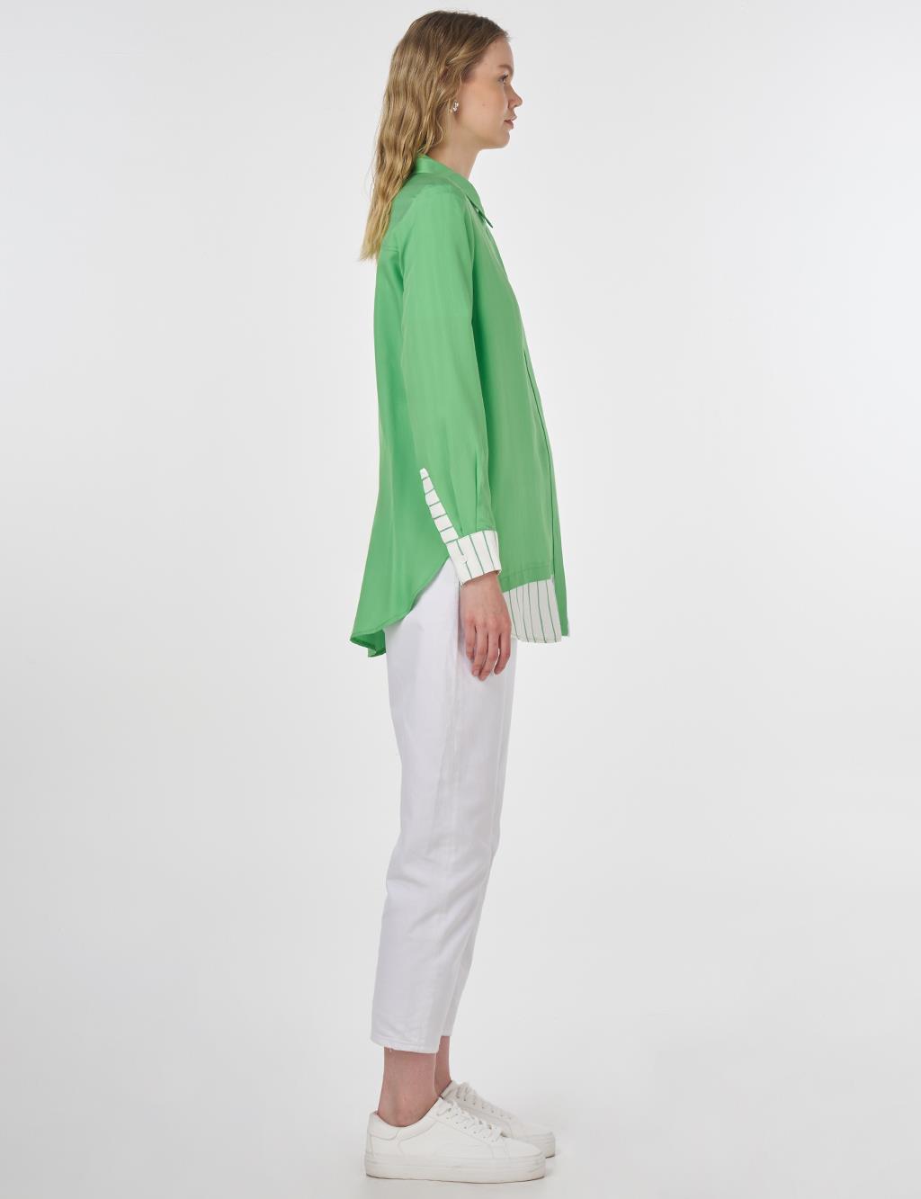 Tennis Racket Embroidered Viscose Tunic Light Green