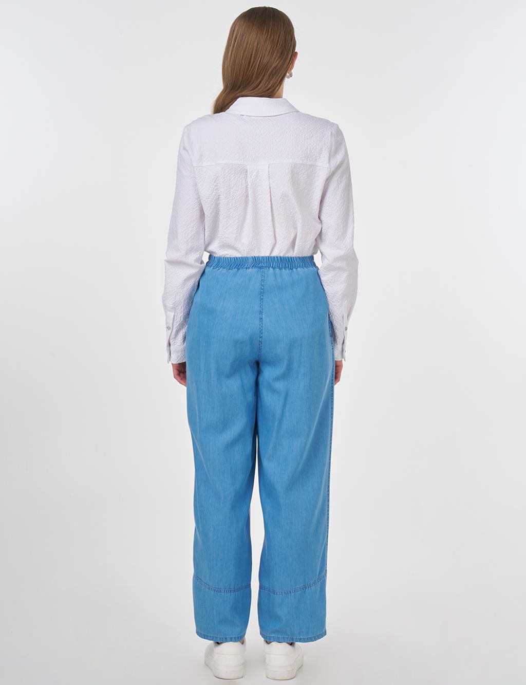 Relaxed Fit Lyocell Trousers Ice Blue
