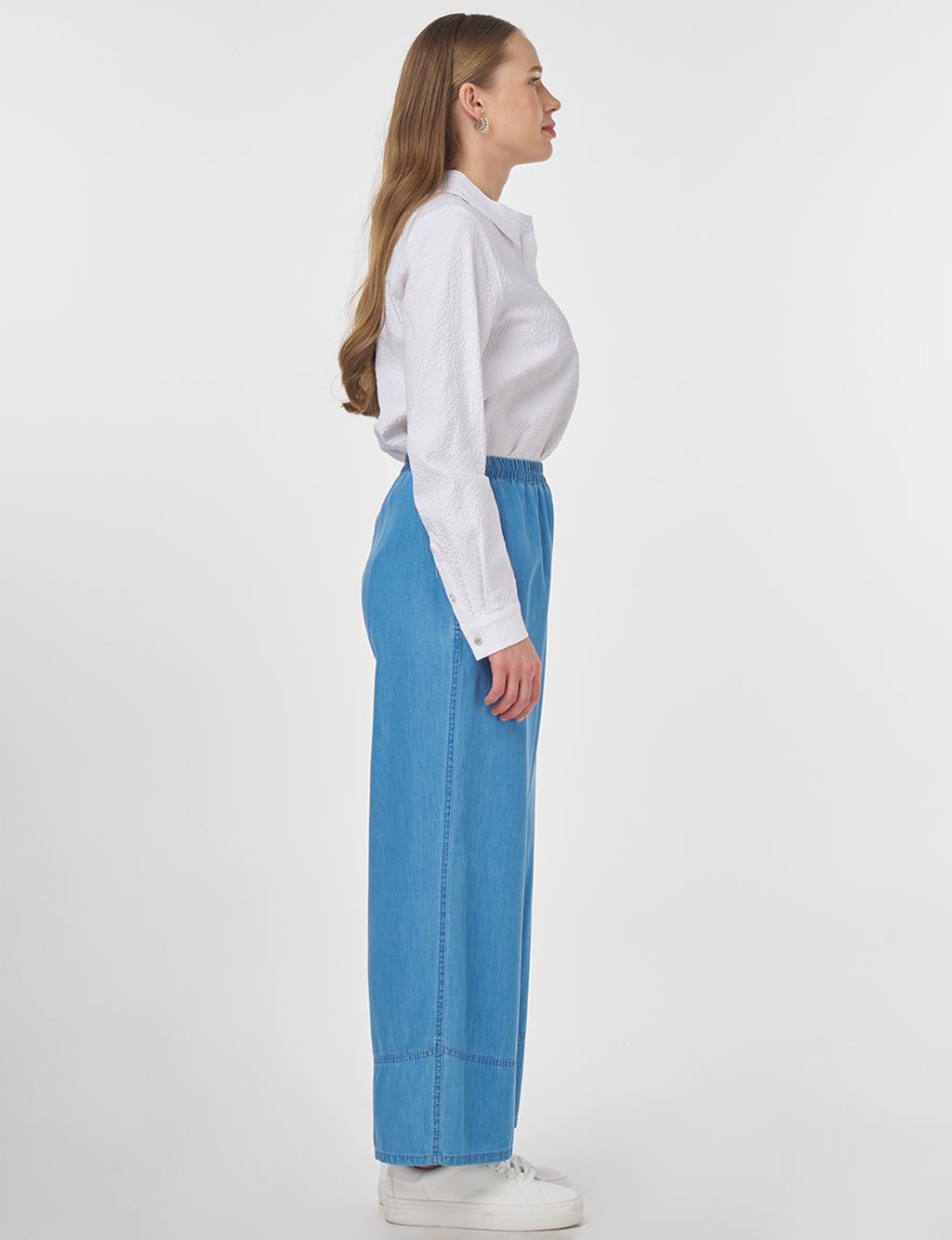 Relaxed Fit Lyocell Trousers Ice Blue