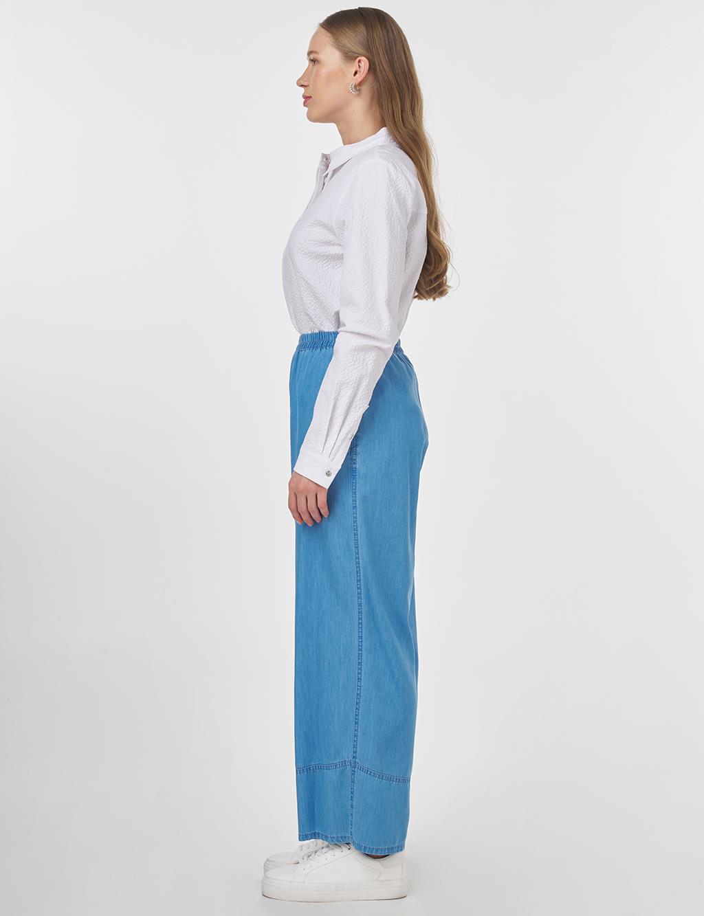 Relaxed Fit Lyocell Trousers Ice Blue