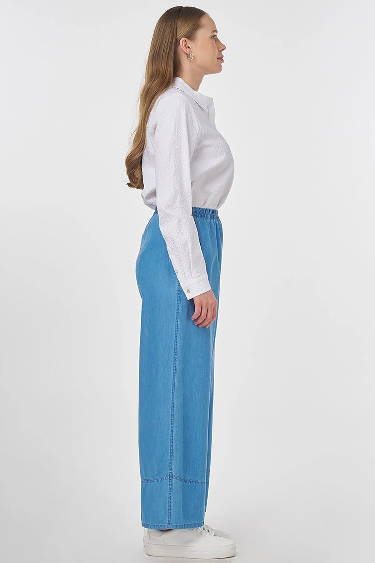 Relaxed Fit Lyocell Trousers Ice Blue