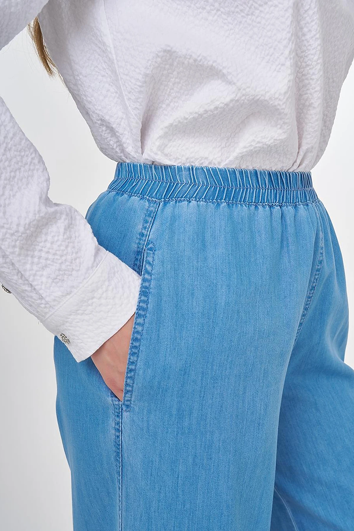 Relaxed Fit Lyocell Trousers Ice Blue