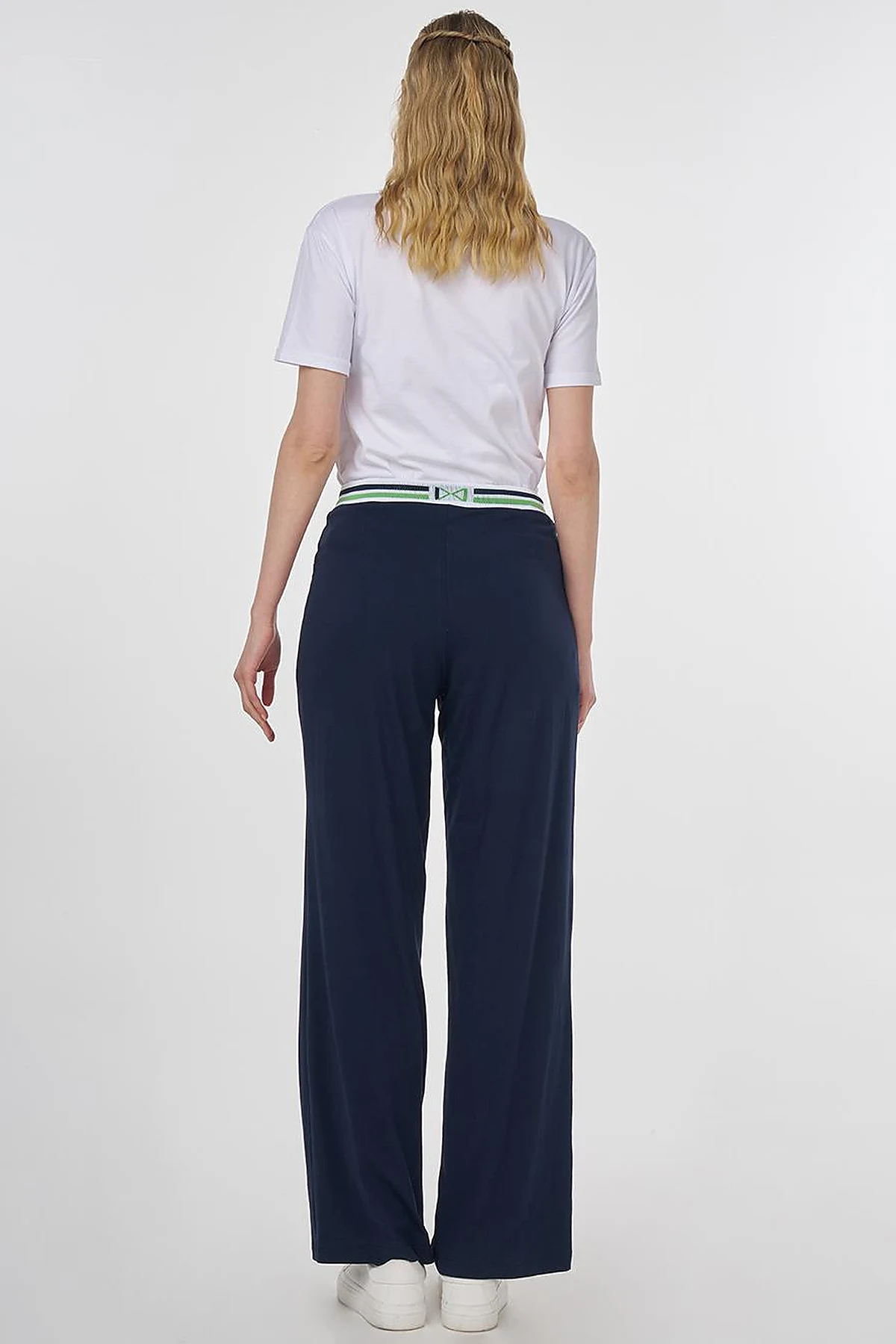 Ribbed Wide Leg Pants Dark Navy