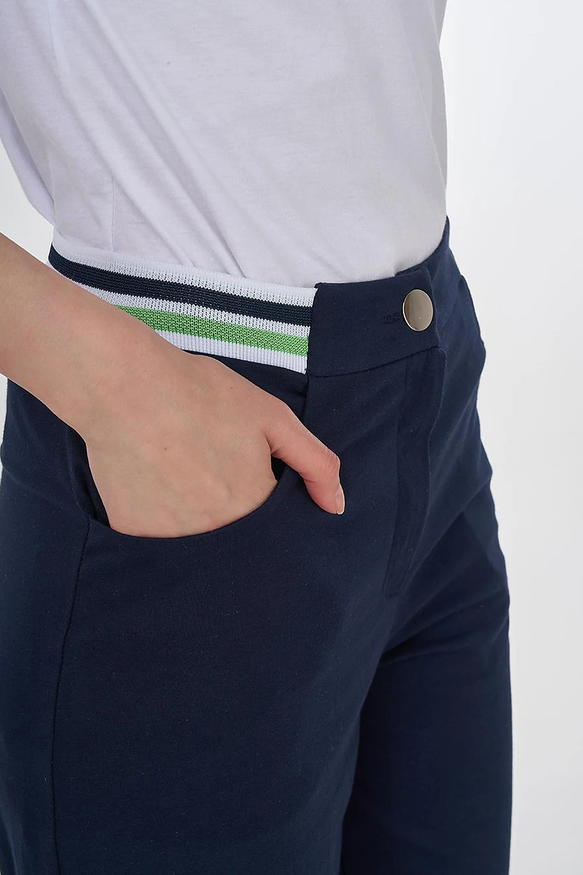 Ribbed Wide Leg Pants Dark Navy