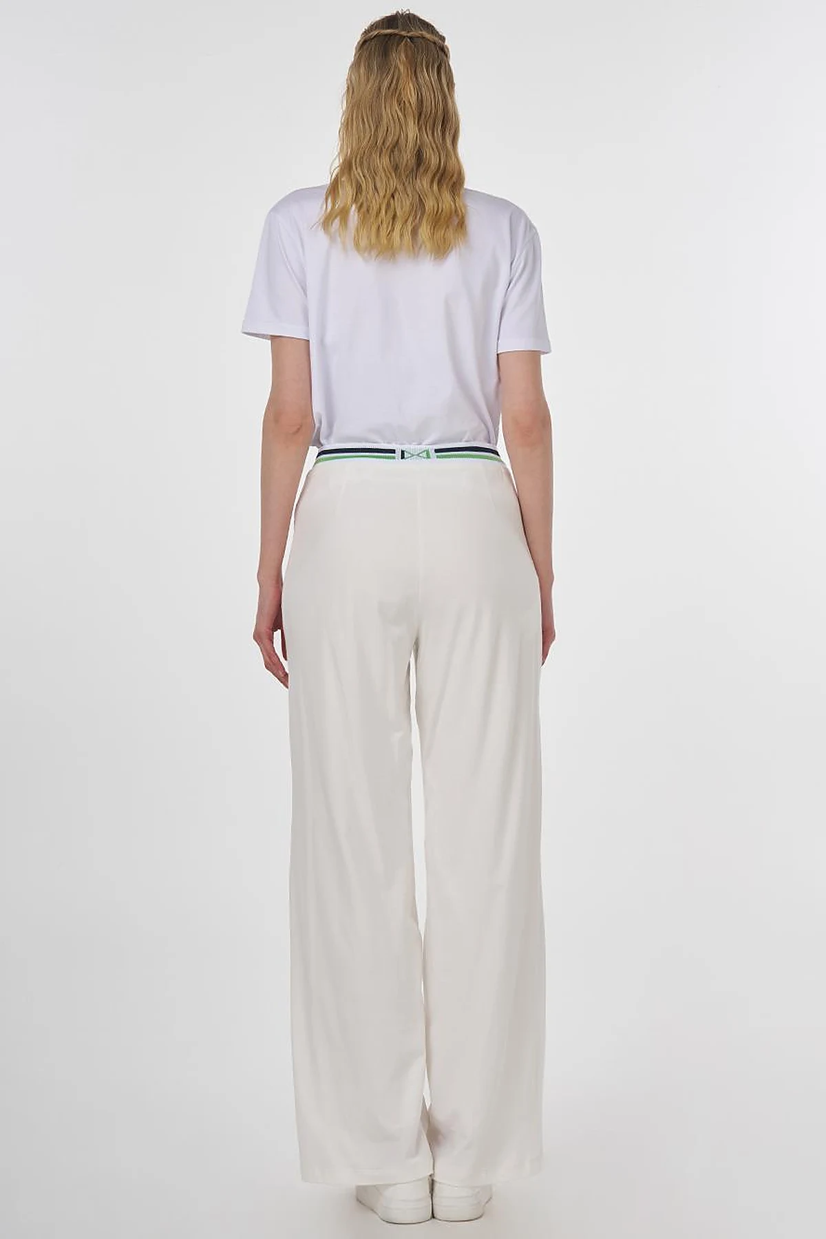 Ribbed Wide Leg Pants Optic White 