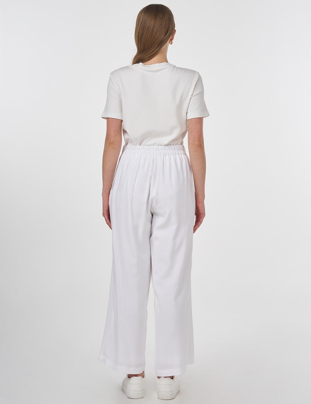 Relaxed Fit Rayon Pants Optic White 