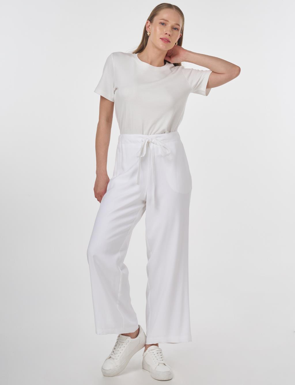 Relaxed Fit Rayon Pants Optic White 