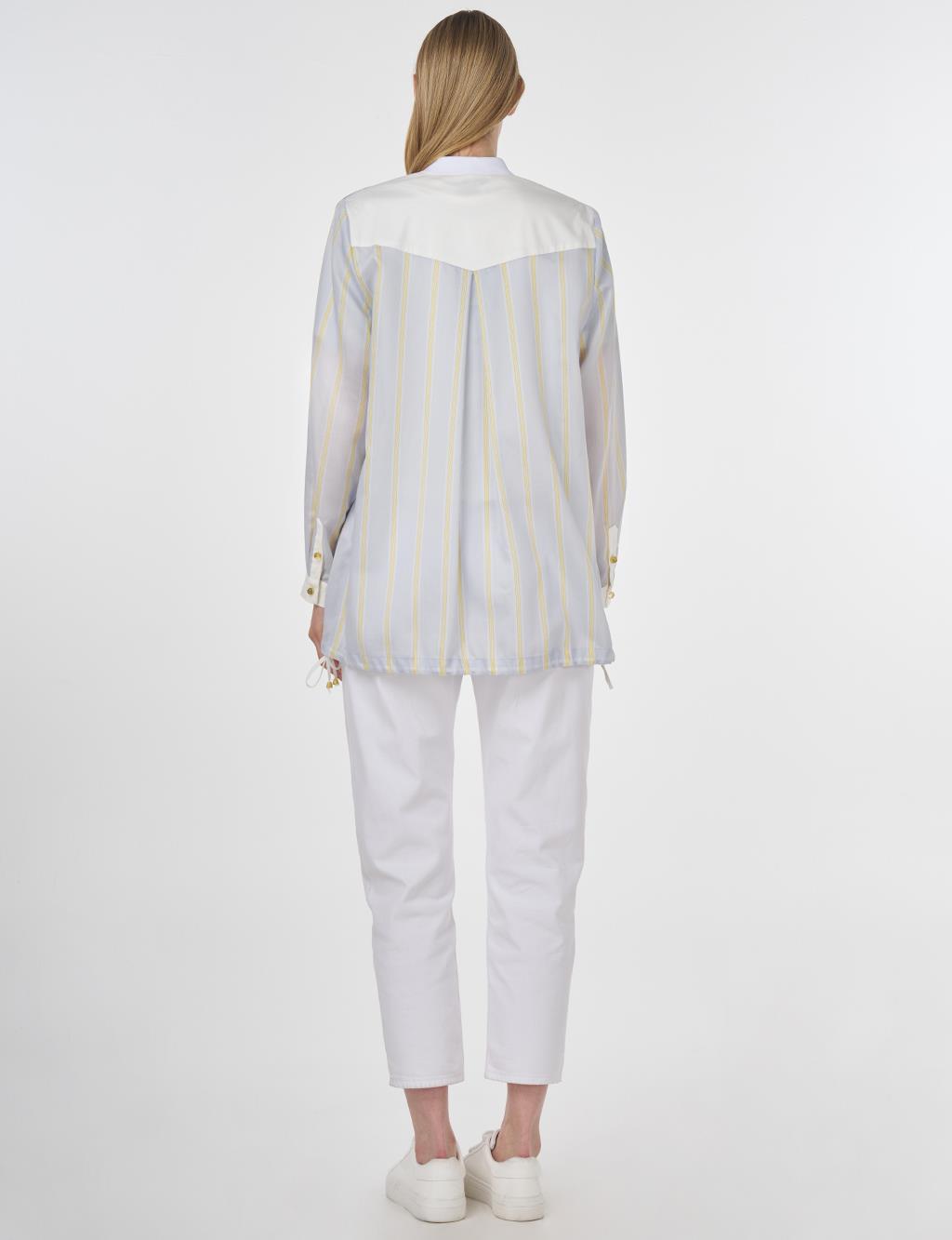 College Collar Lyocell Tunic Blue