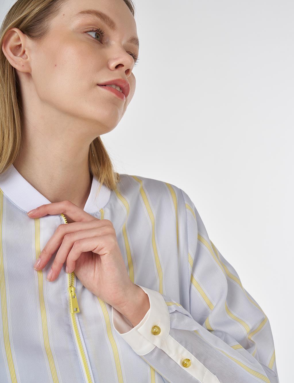 College Collar Lyocell Tunic Blue
