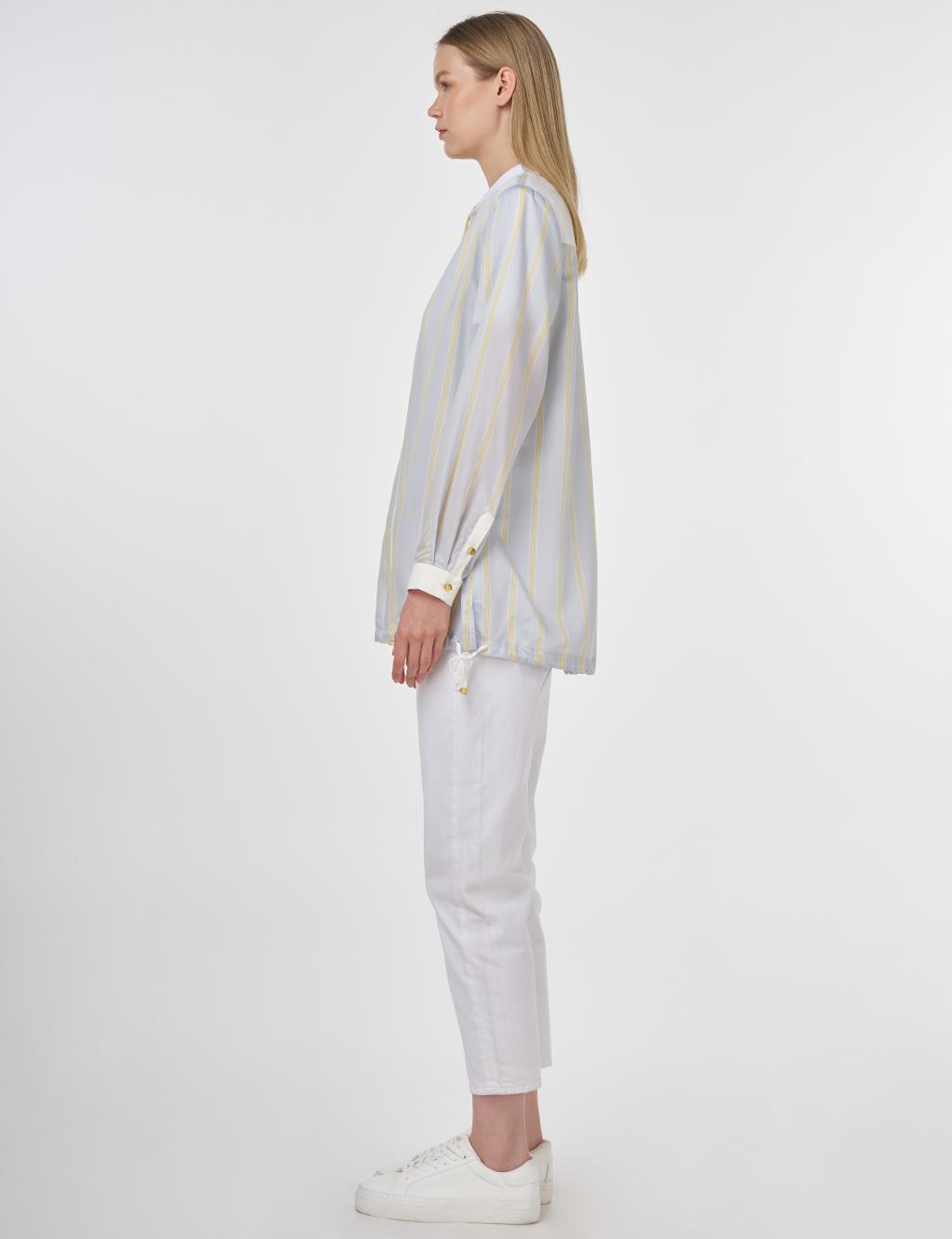 College Collar Lyocell Tunic Blue