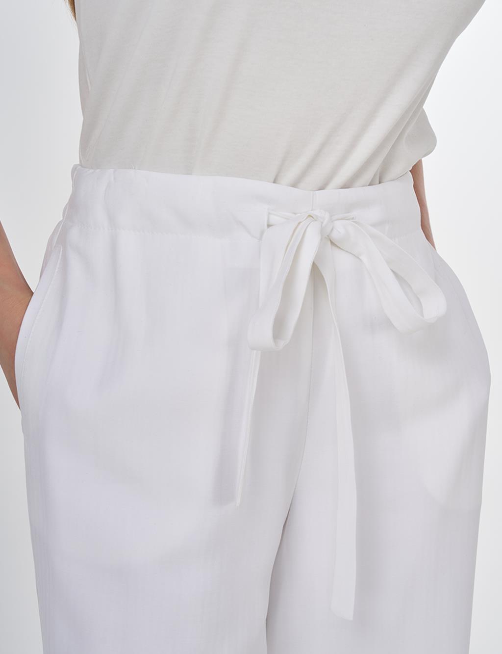 Relaxed Fit Rayon Pants Optic White 