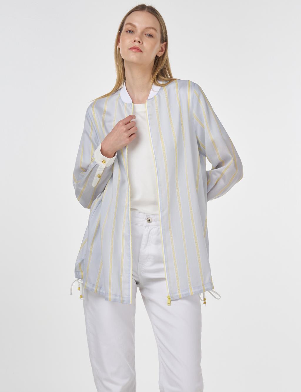College Collar Lyocell Tunic Blue
