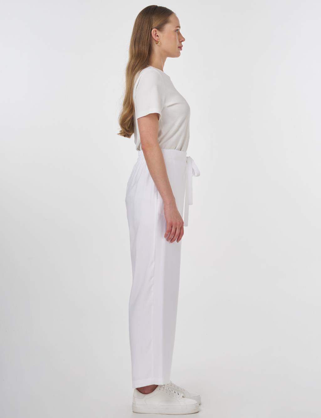 Relaxed Fit Rayon Pants Optic White 
