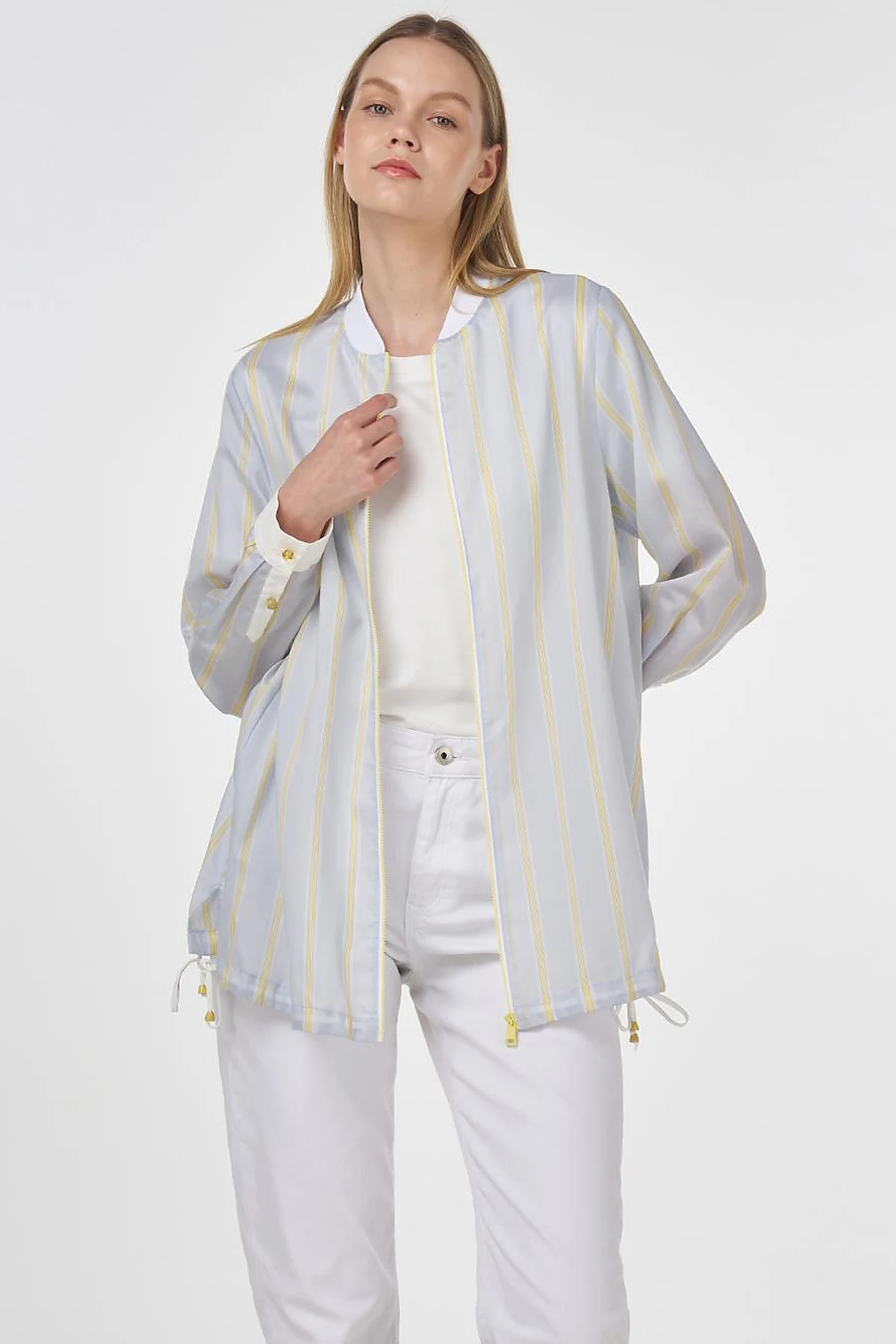 College Collar Lyocell Tunic Blue