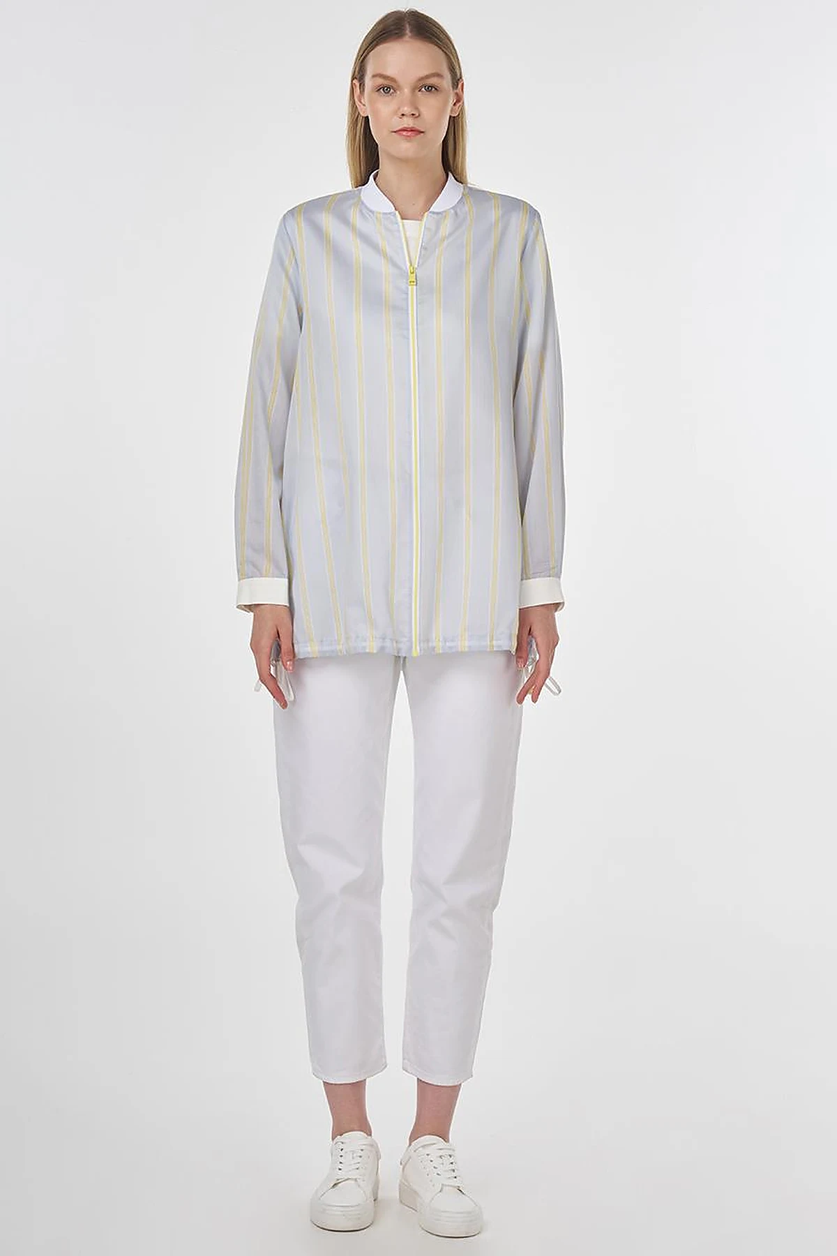 College Collar Lyocell Tunic Blue