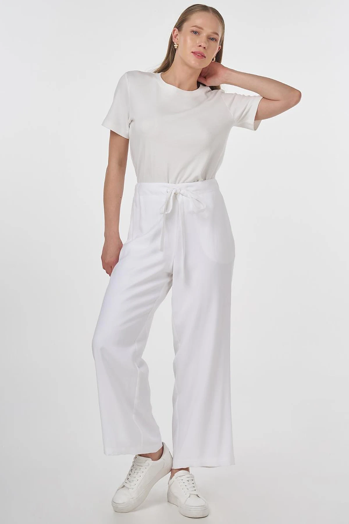 Relaxed Fit Rayon Pants Optic White 
