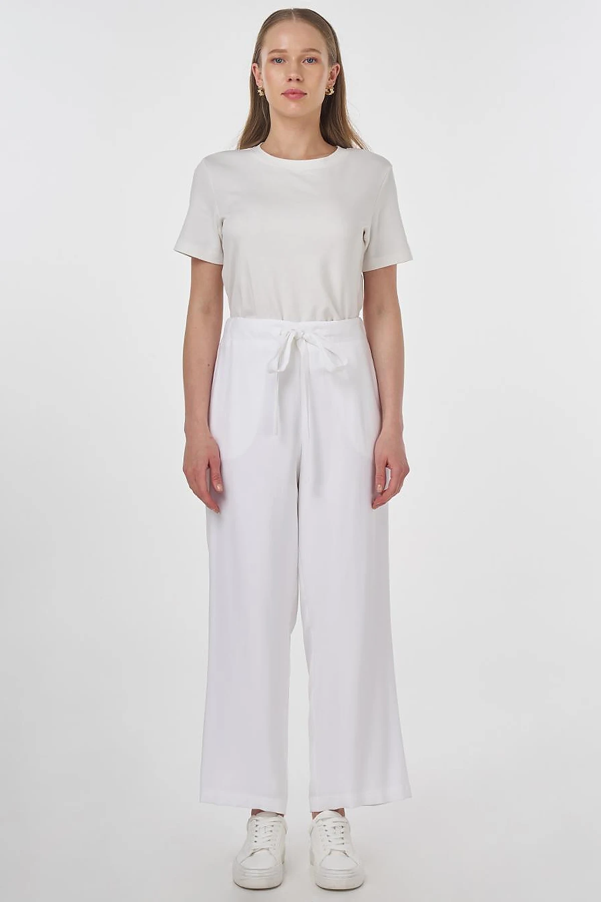 Relaxed Fit Rayon Pants Optic White 