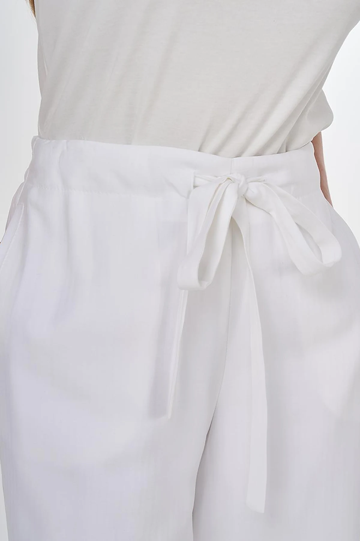 Relaxed Fit Rayon Pants Optic White 