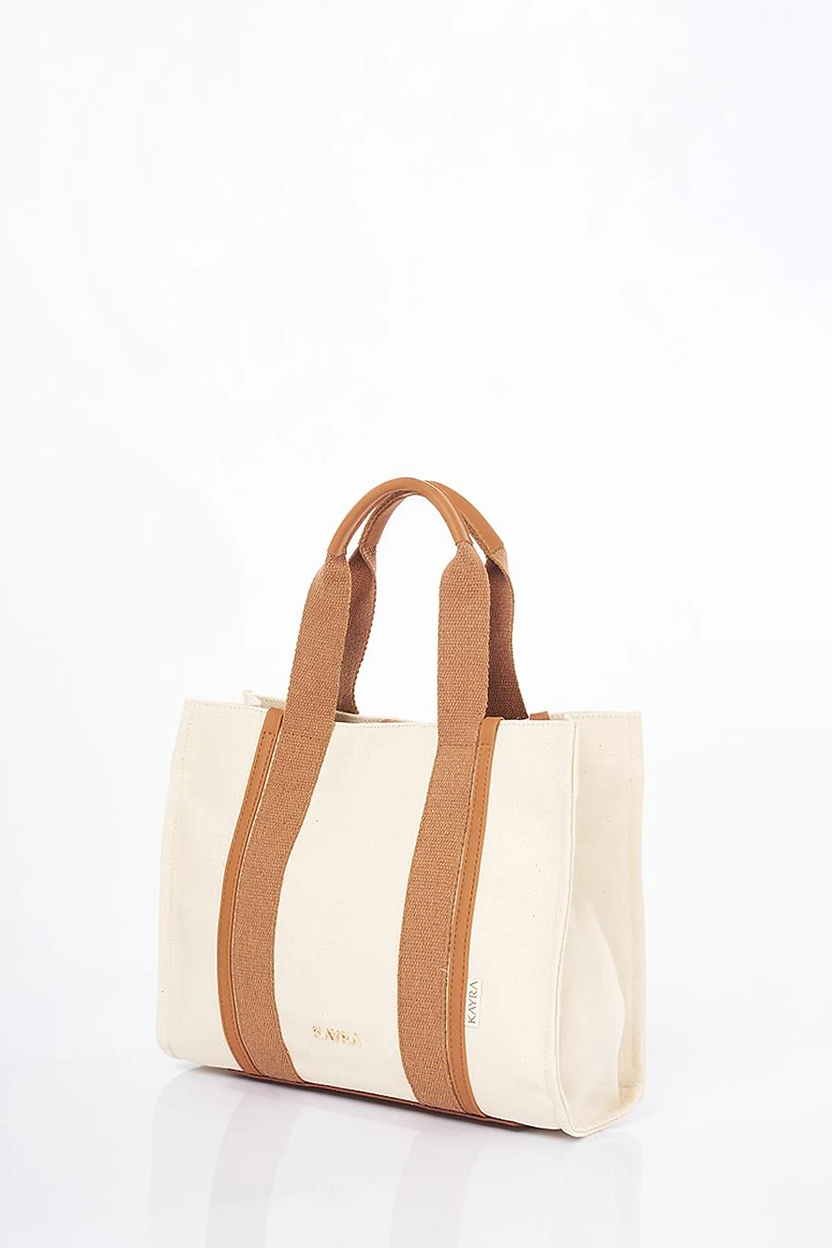 Large Canvas Bag Beige-Camel