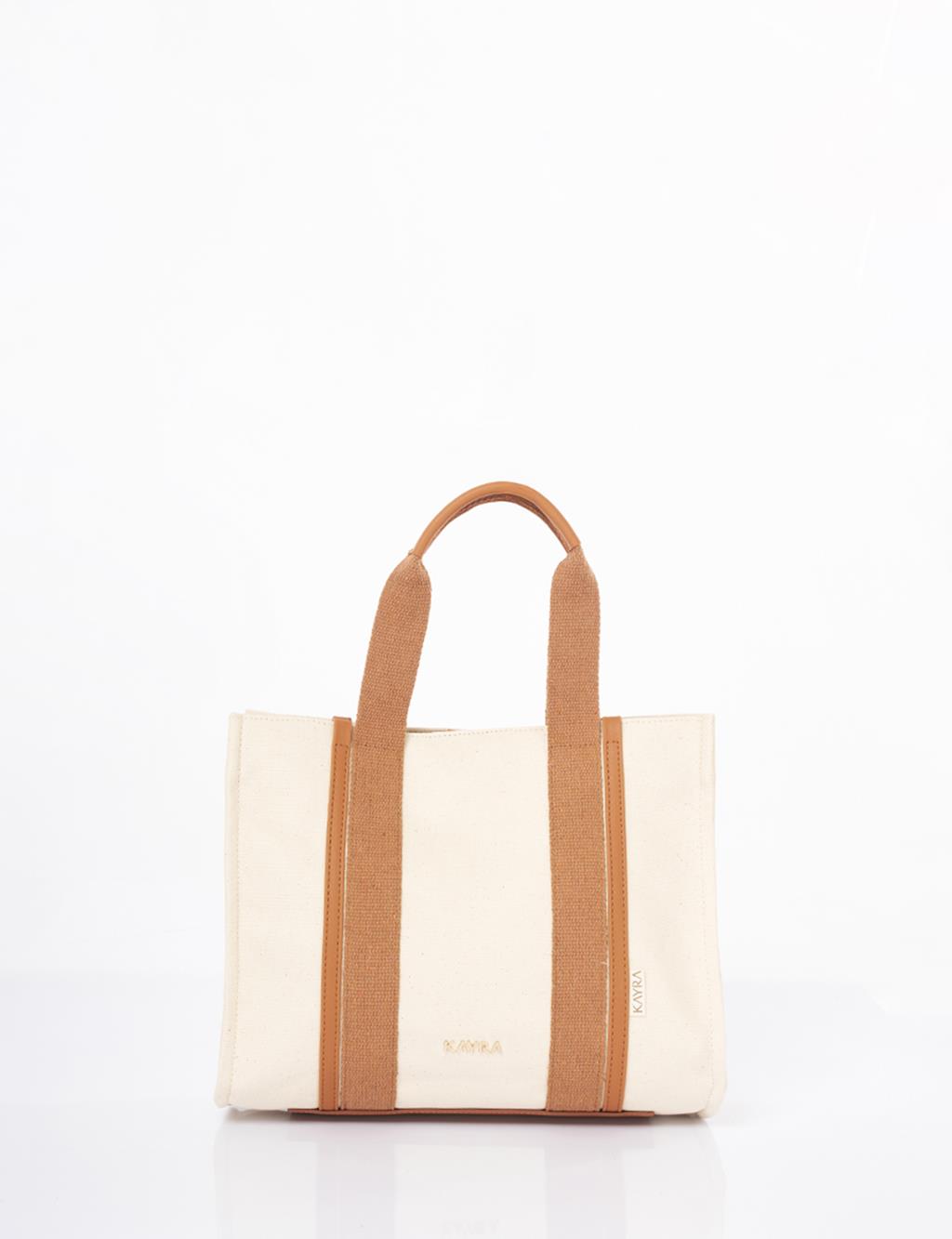 Large Canvas Bag Beige-Camel