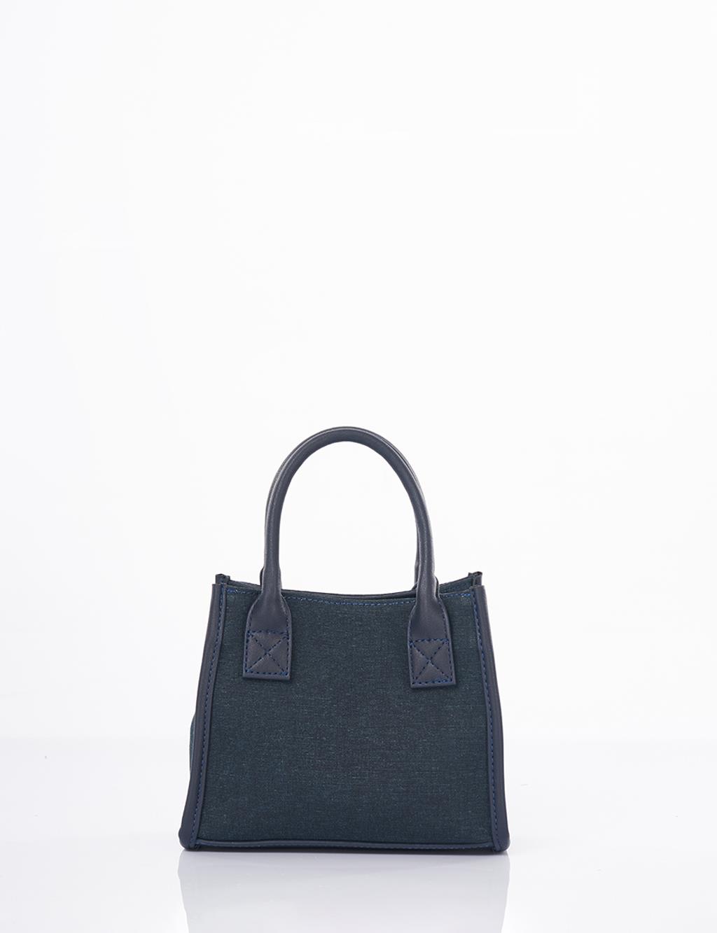Canvas Bag with Logo Navy Blue