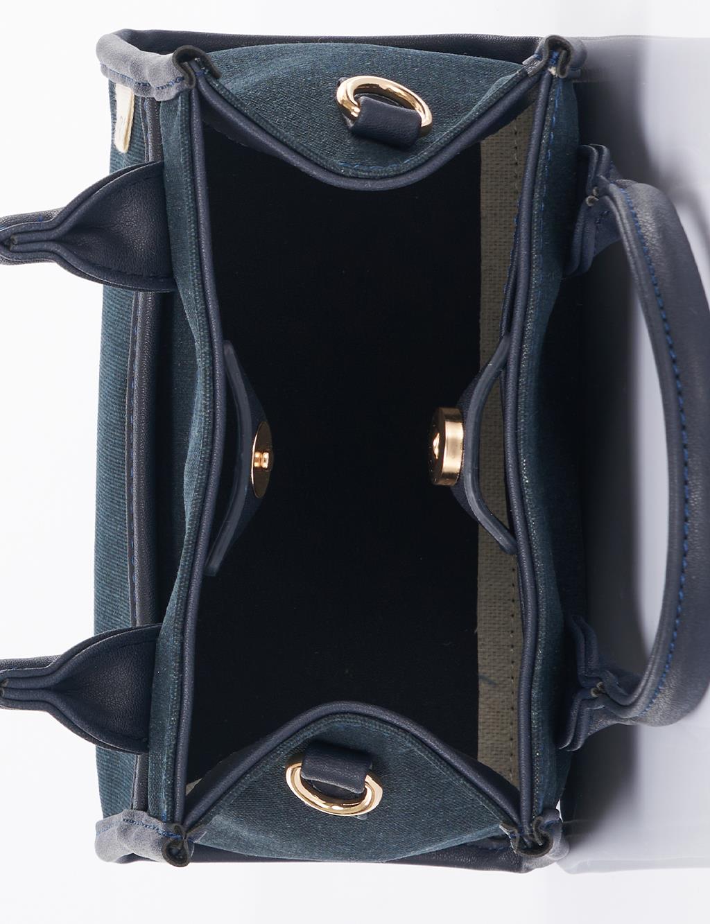 Canvas Bag with Logo Navy Blue