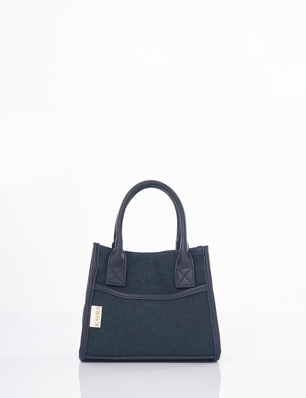 Canvas Bag with Logo Navy Blue