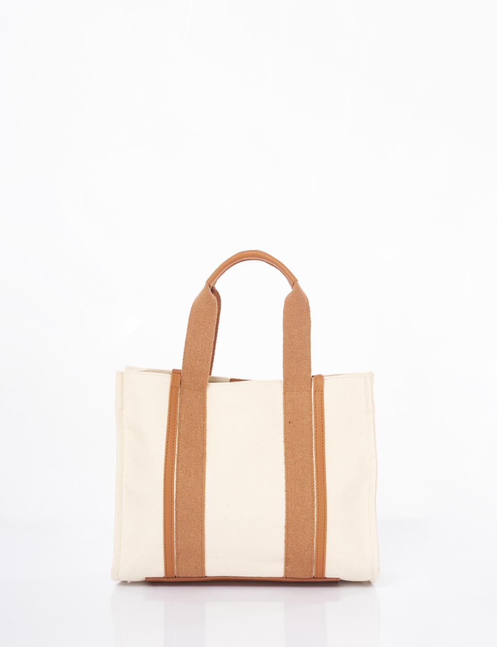 Large Canvas Bag Beige-Camel