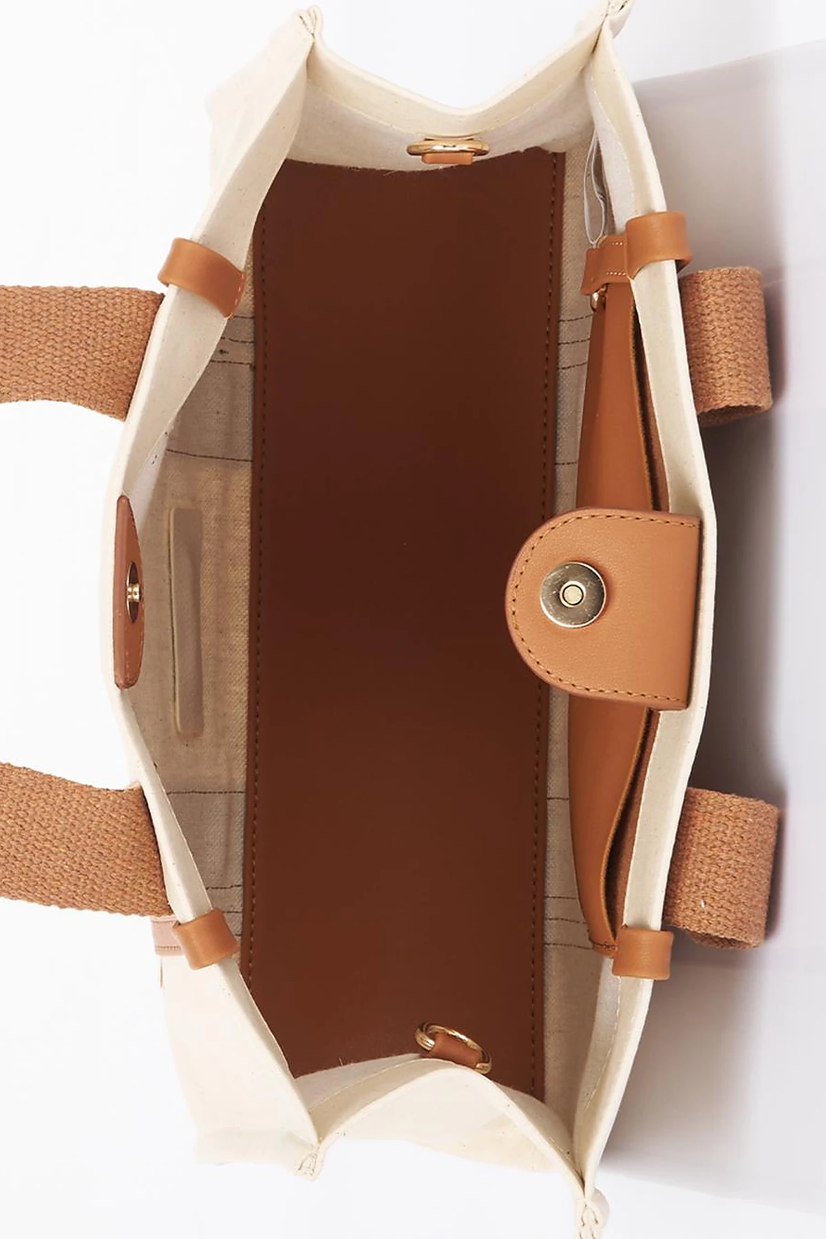 Large Canvas Bag Beige-Camel