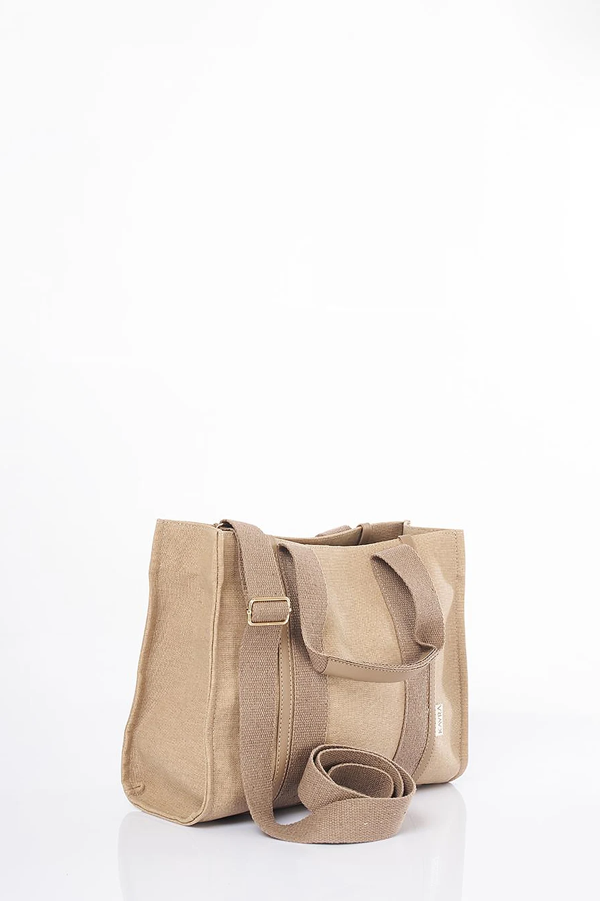 Large Canvas Bag Beige-Mink