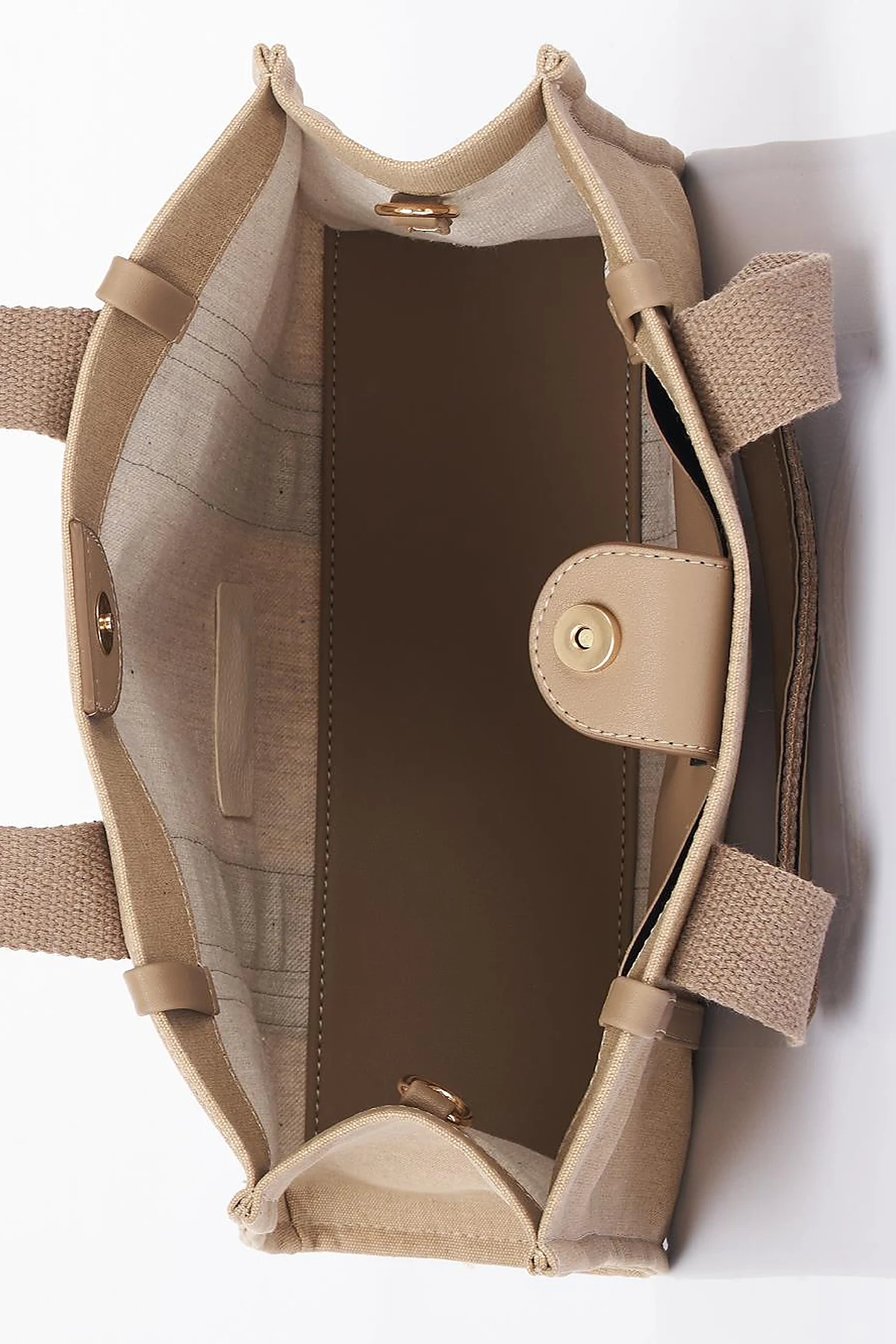 Large Canvas Bag Beige-Mink