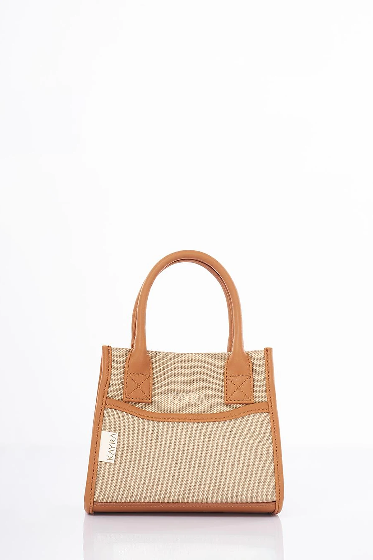 Canvas Bag with Logo Beige-Camel
