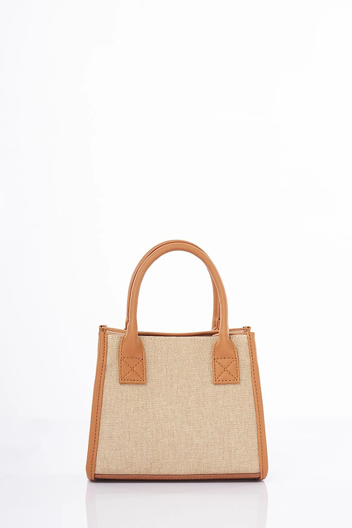 Canvas Bag with Logo Beige-Camel