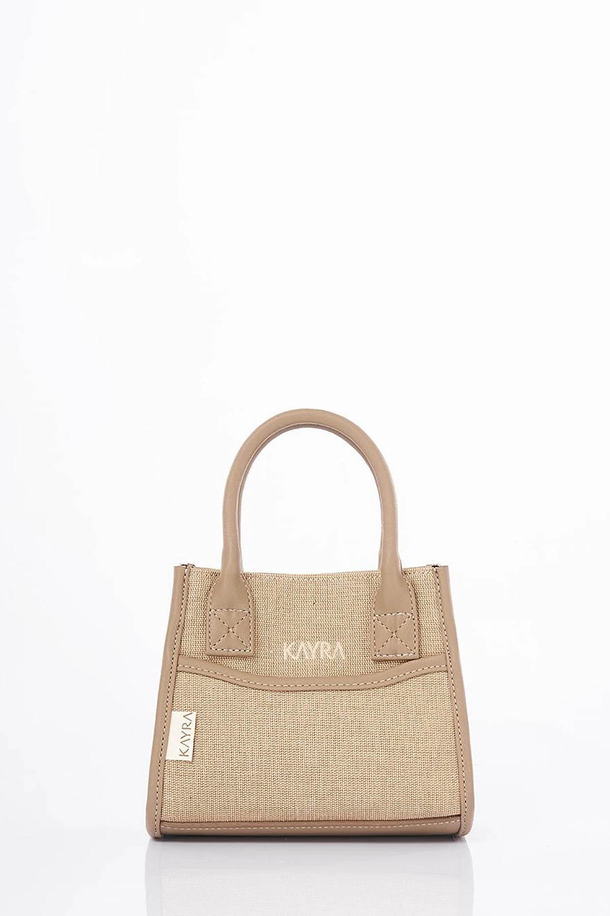 Canvas Bag with Logo Beige-Mink