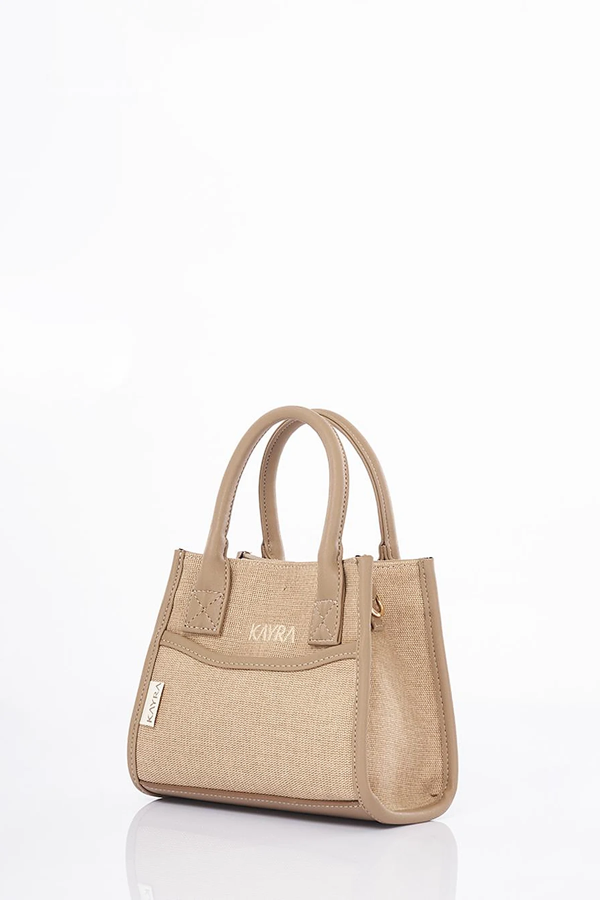 Canvas Bag with Logo Beige-Mink