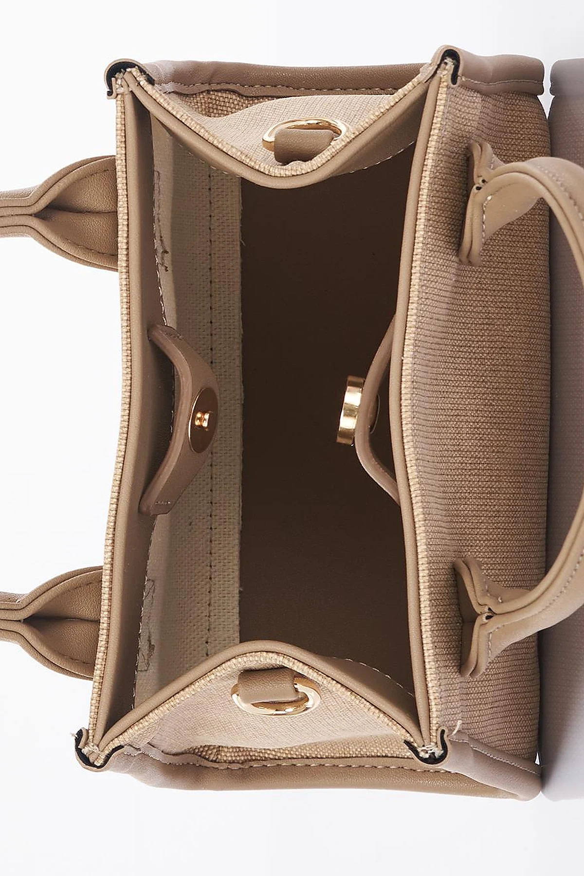 Canvas Bag with Logo Beige-Mink