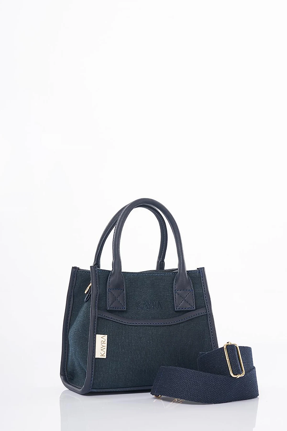 Canvas Bag with Logo Navy Blue