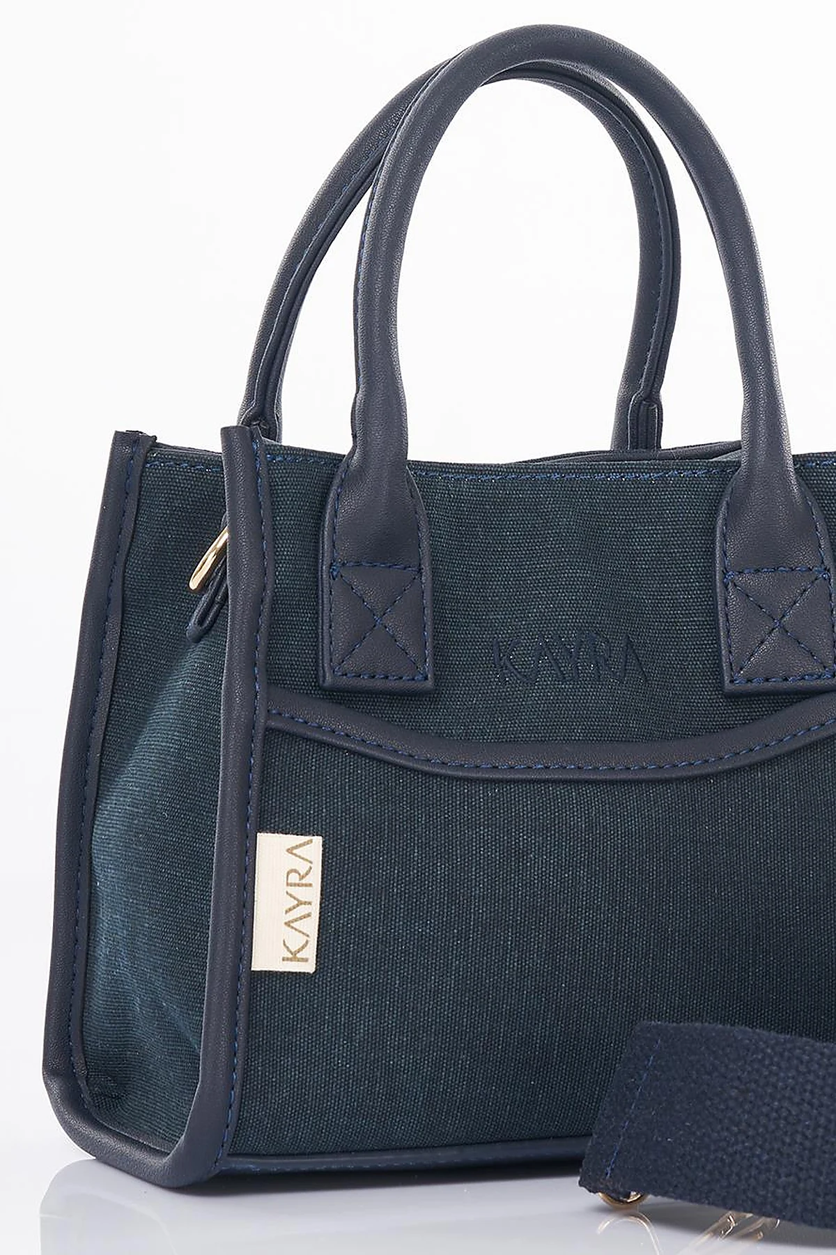 Canvas Bag with Logo Navy Blue