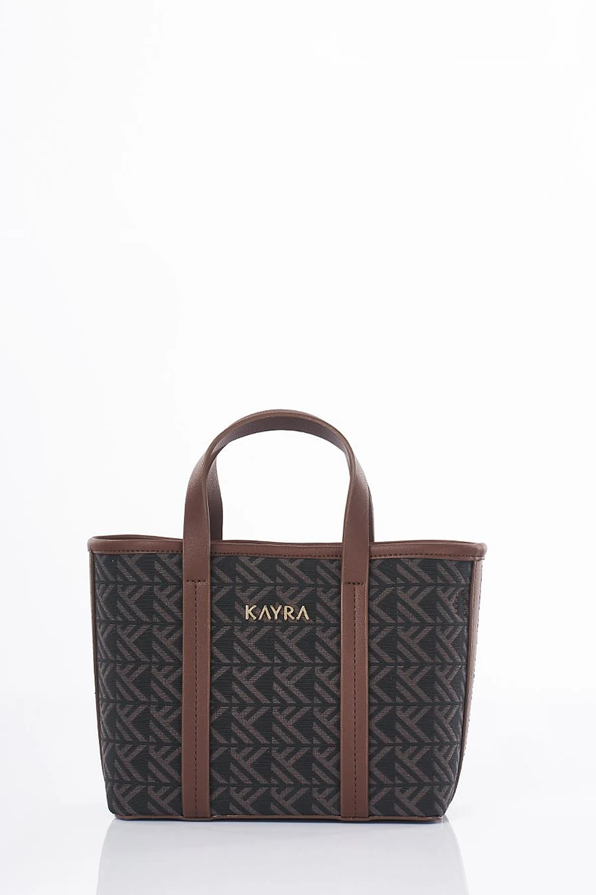 Monogram Pattern Medium Shopper Bag Coffee