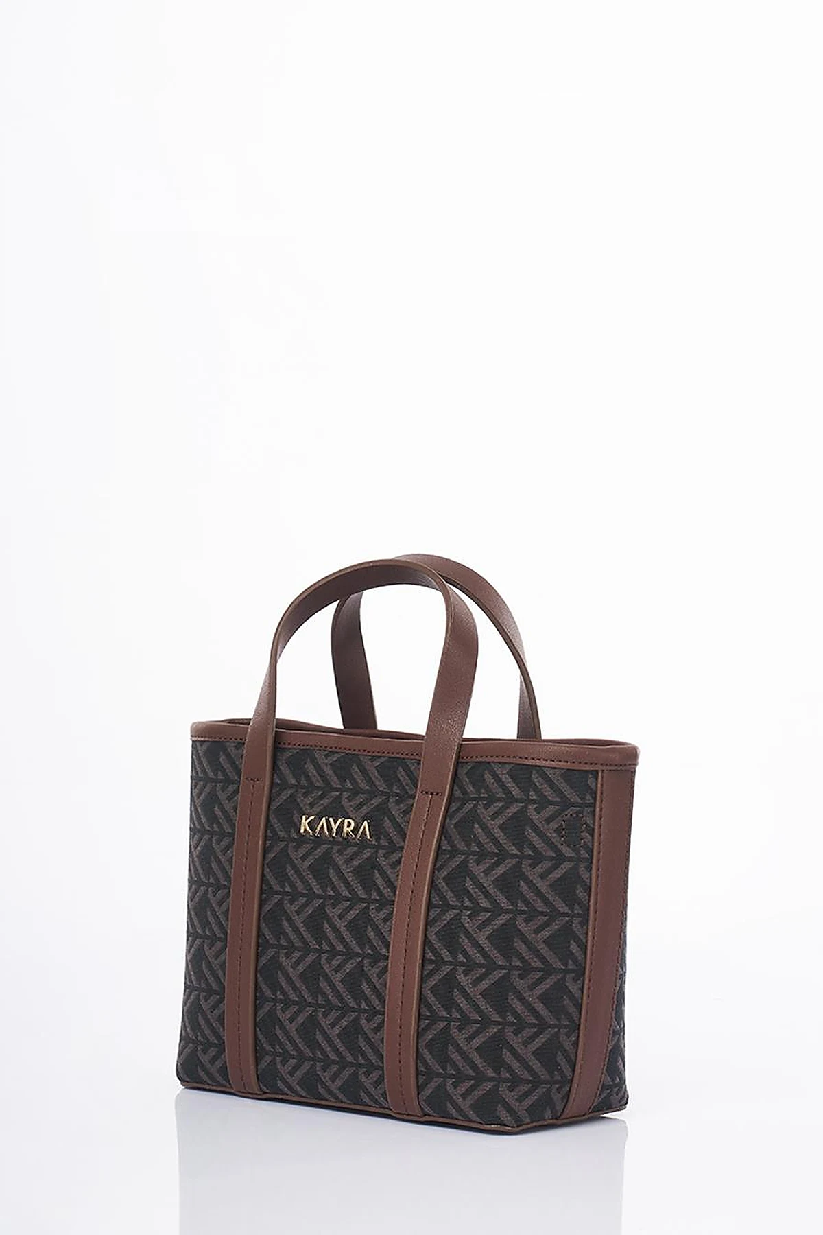 Monogram Pattern Medium Shopper Bag Coffee