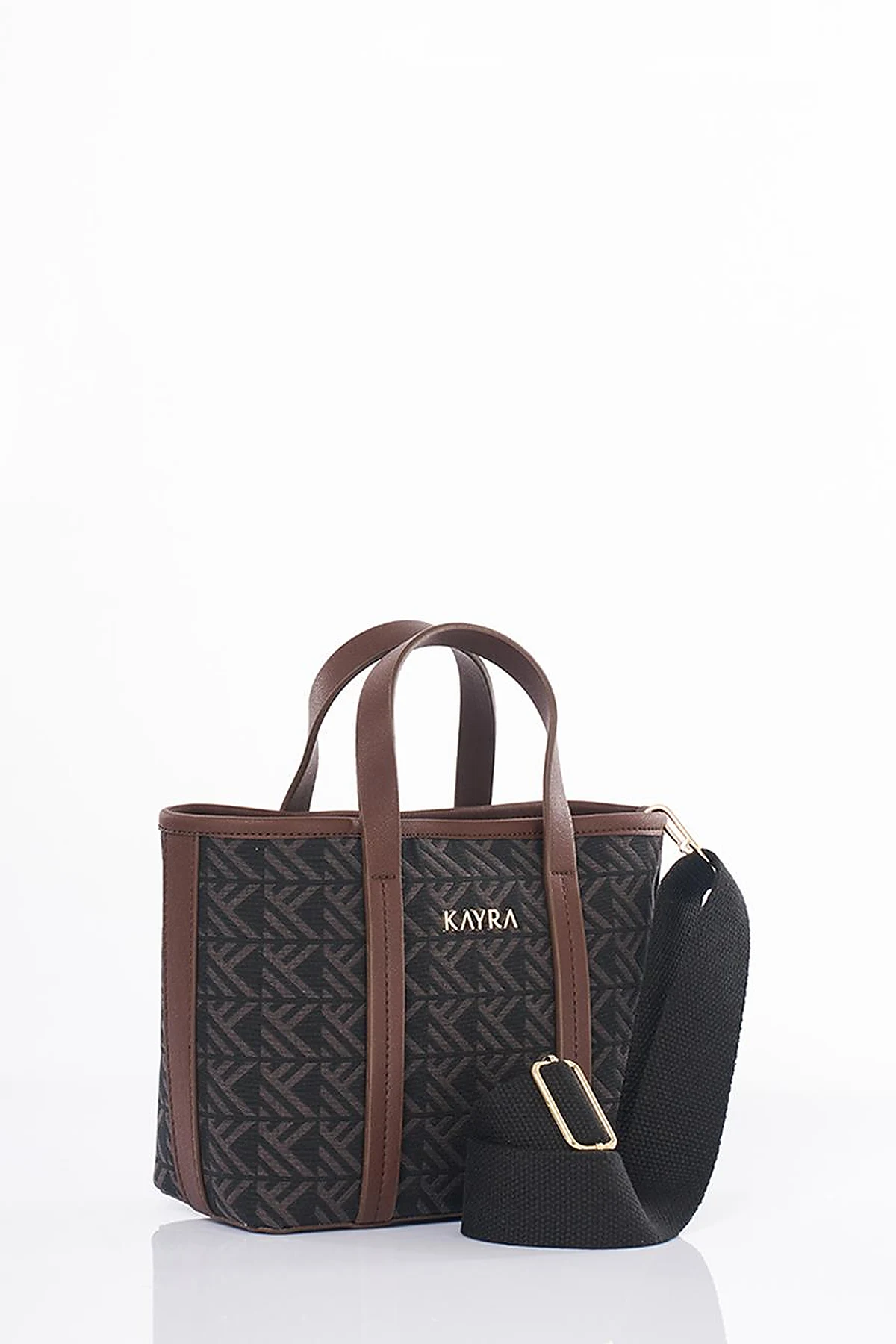Monogram Pattern Medium Shopper Bag Coffee