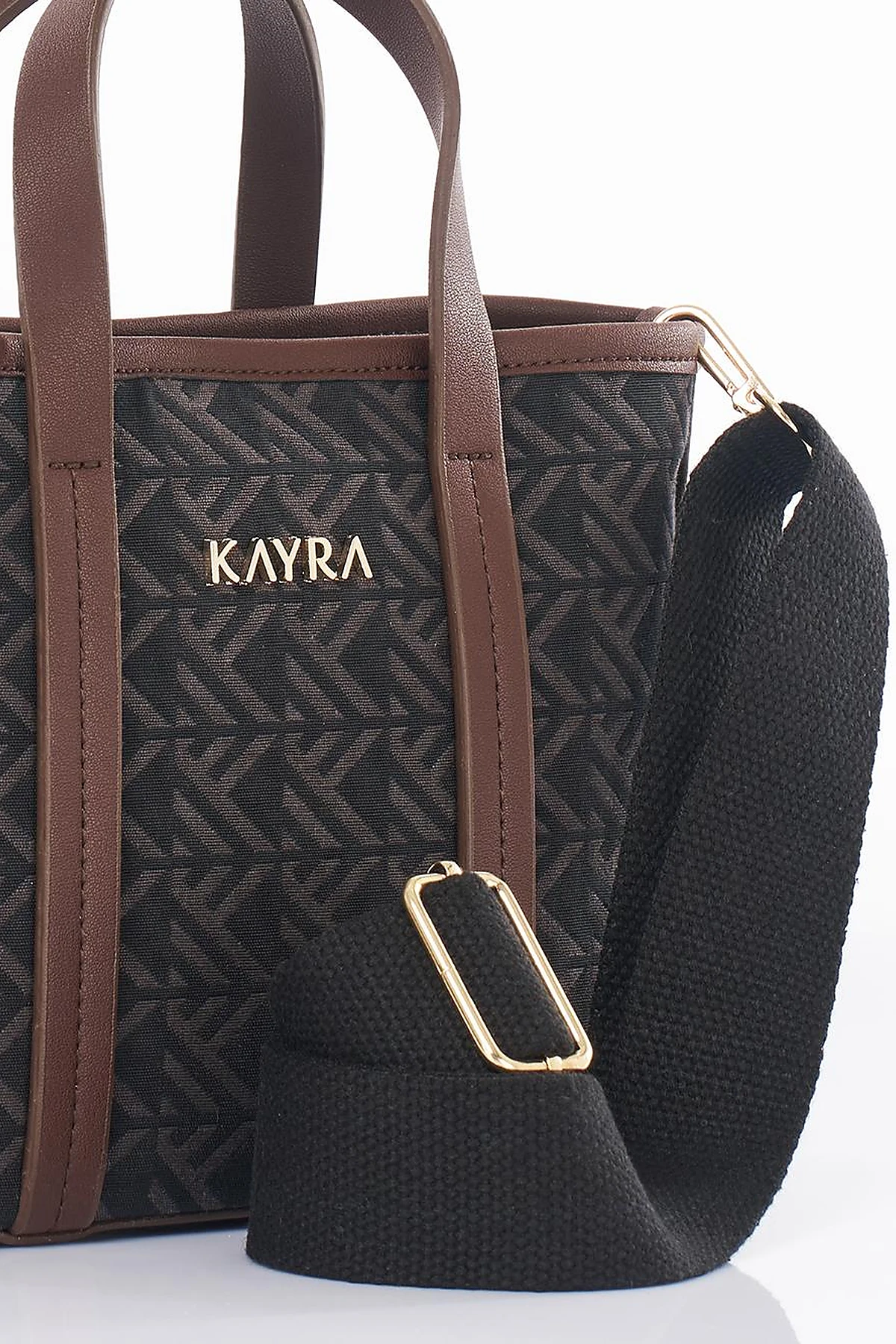 Monogram Pattern Medium Shopper Bag Coffee