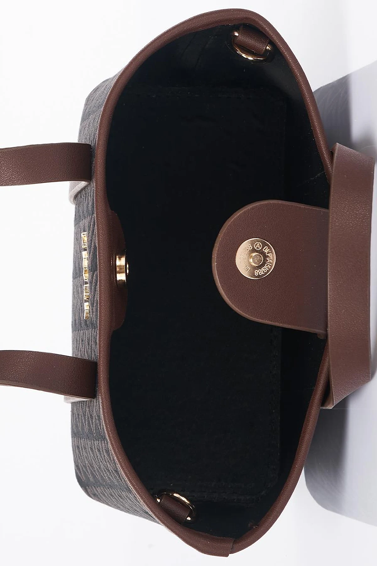 Monogram Pattern Medium Shopper Bag Coffee