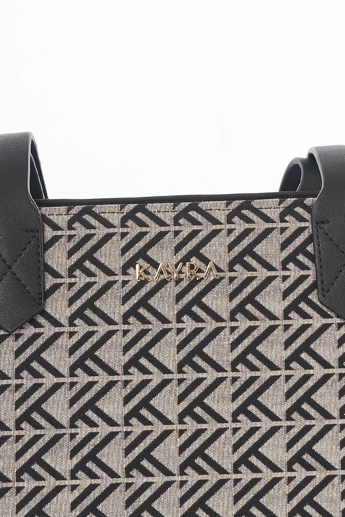 Monogram Pattern Shopper Bag Gray