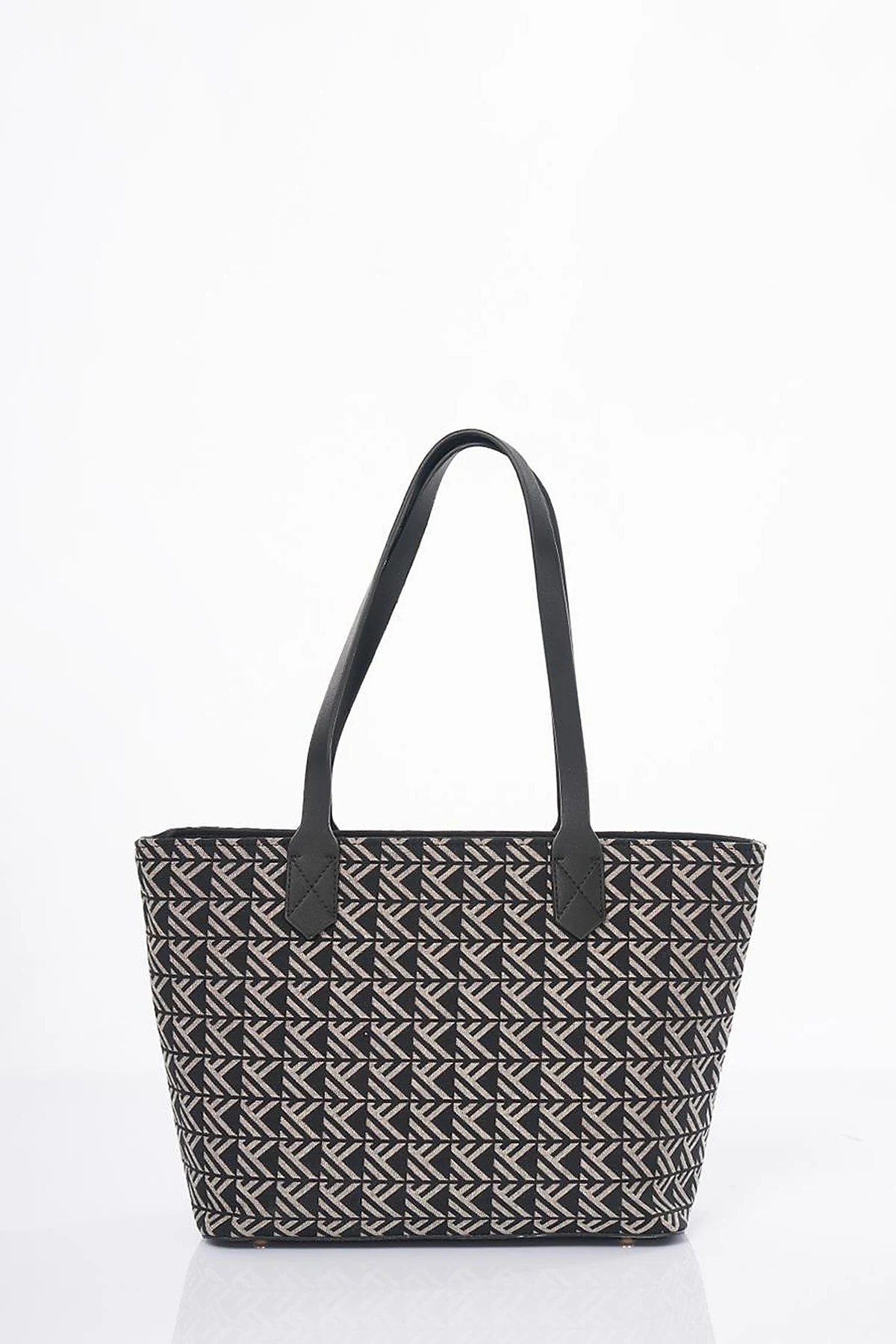 Monogram Pattern Shopper Bag Black