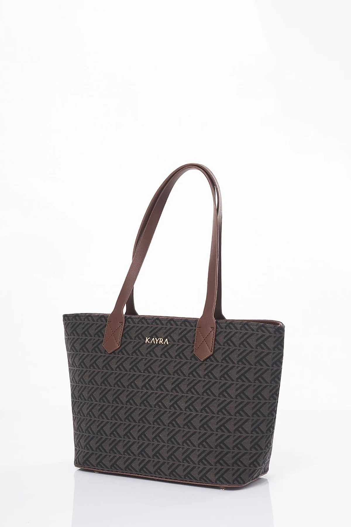 Monogram Pattern Shopper Bag Mink