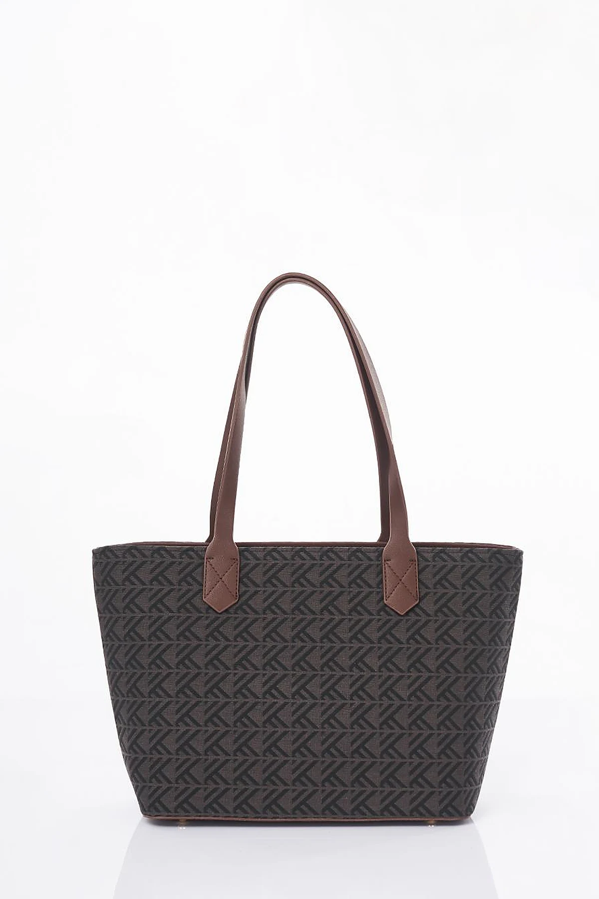 Monogram Pattern Shopper Bag Mink