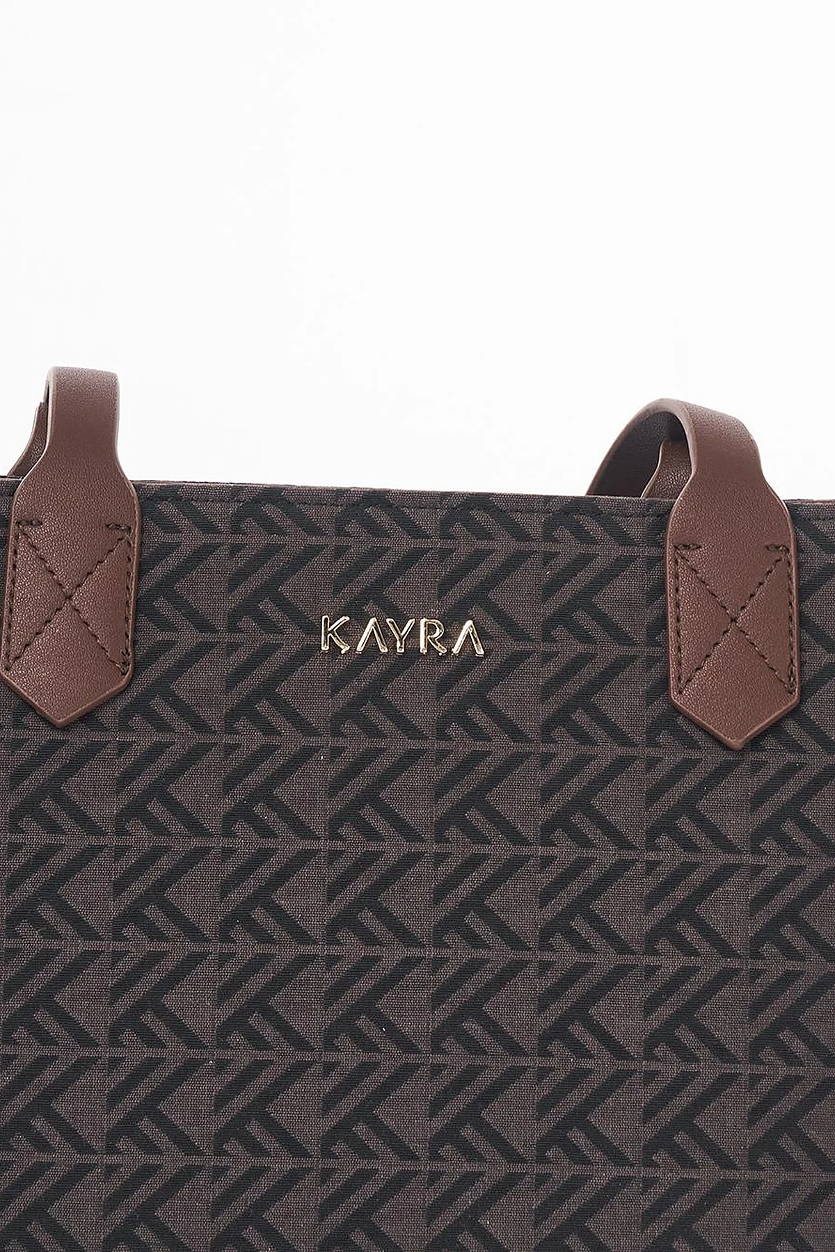 Monogram Pattern Shopper Bag Mink