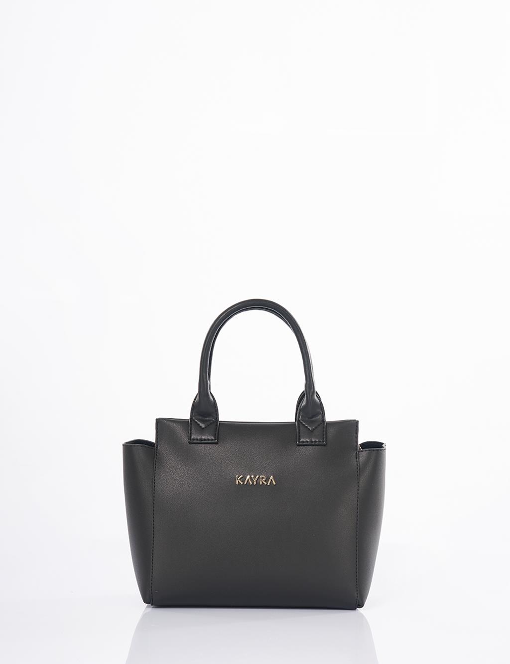 Faux Leather Tote Bag Black