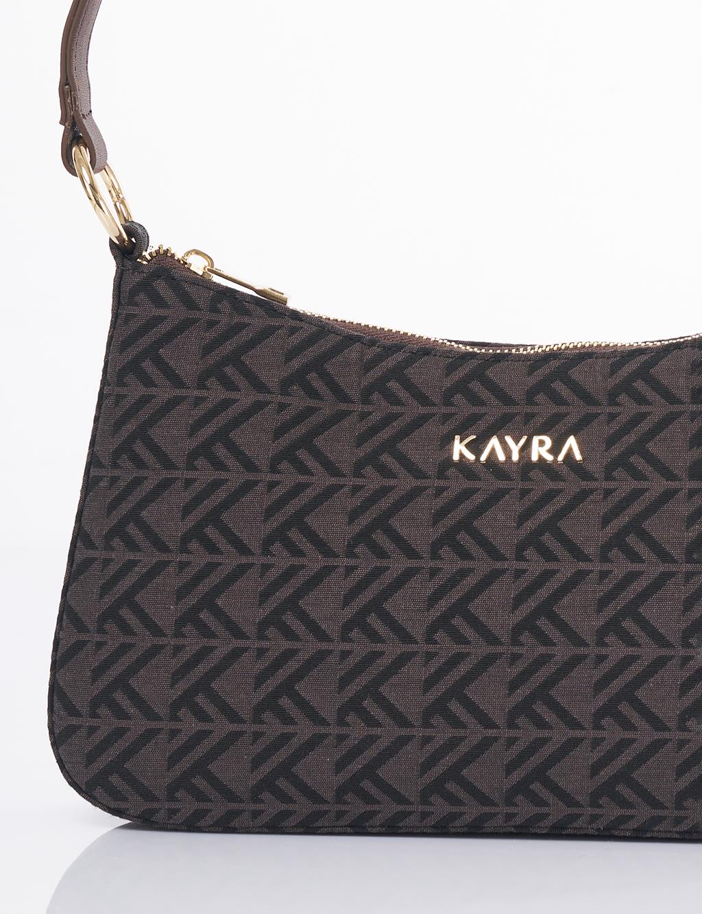Monogram Pattern Hobo Bag Mink